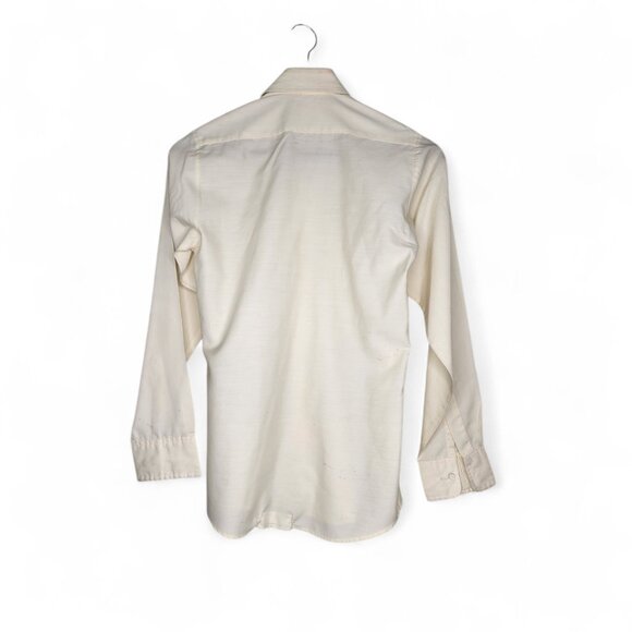 1970s Pierre Cardin Garcon Vintage Dress Shirt in Ivory Size L - Picture 2 of 10